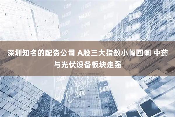 深圳知名的配资公司 A股三大指数小幅回调 中药与光伏设备板块走强